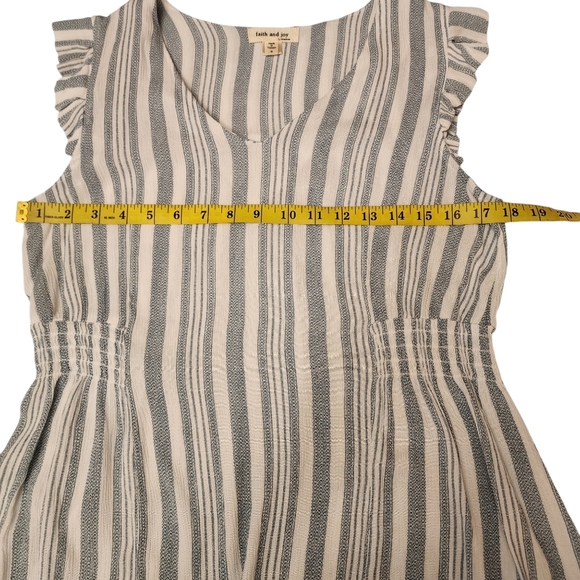 Ruffle Cap Sleeve Striped Blouse - Picture 9 of 11